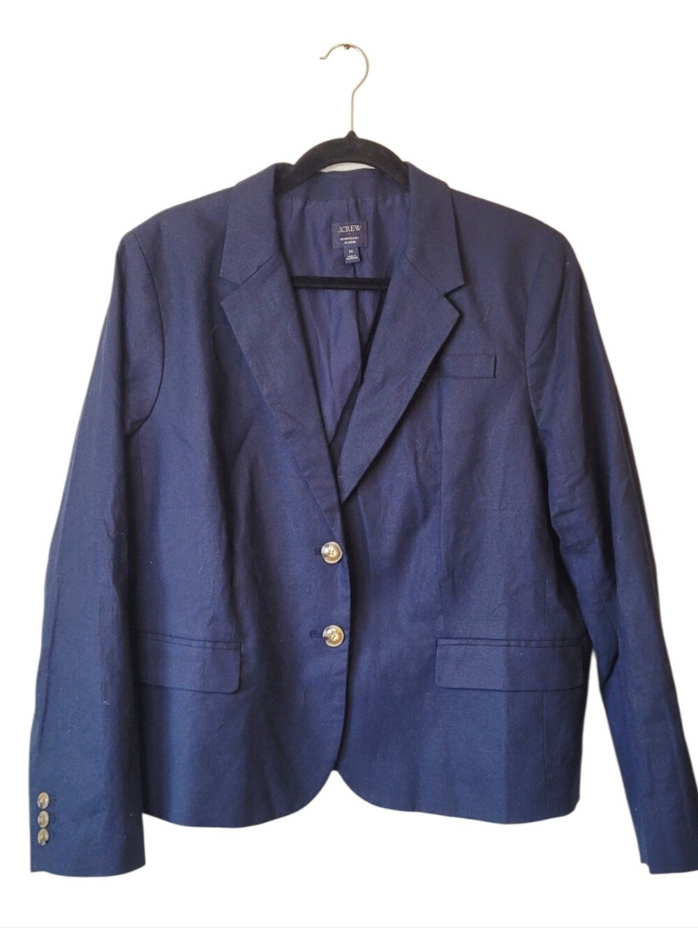 J. Crew School Boy Navy Linen-Blend Tailored Blazer Size 20 2026